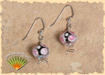 Dolcetto Earrings in Pink and Black