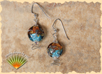 Petite Sirah Amber Turquoise Earrings