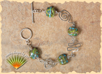 Green Turquoise Scroll Bracelet