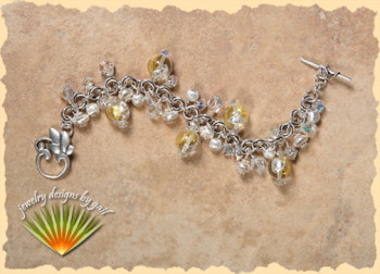 Venetian Glass Bracelet in Gold and Silver