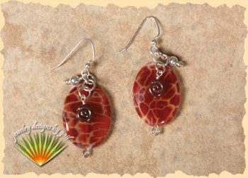 Obi Fire Agate Bangle Earrings