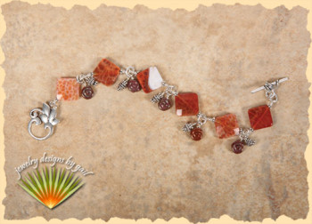 Obi Fire Agate Square Bracelet