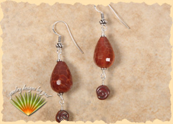 Obi Fire Agate Dangle Earrings