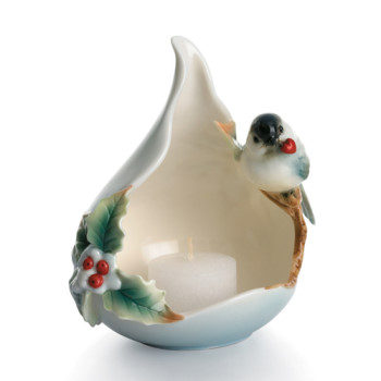 Holiday Beginnings Chickadee Design Tea Lite Holder