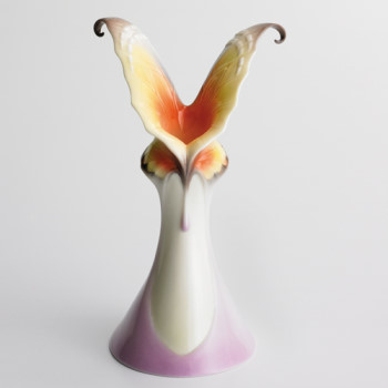 Papillon Butterfly Design Sculptured Porcelain Taper Candleholder