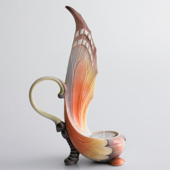 Papillon Butterfly Design Sculptured Porcelain Tea Lite Candleholder