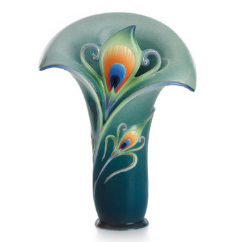 Luminescence Magnificent Peacock Porcelain Small Vase