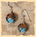 Petite Sirah Amber Turquoise Earrings