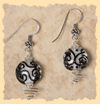 Petite Sirah Black and Silver Earrings