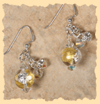 Venetian Glass Earrings in Gold and Silver