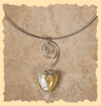 Venetian Glass Pendant in Gold and Silver