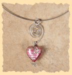 Venetian Glass Pendant in Pink and Silver