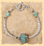 Lampwork Italiano Hammered Silver Bracelet