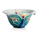 Luminescence Magnificent Peacock Porcelain Decorative Bowl