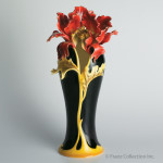 Peony Flower Design Sculptured Porcelain Vase