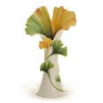 Spa Collection Gingko Flower Sculptured Porcelain Incense Ornamental Vase