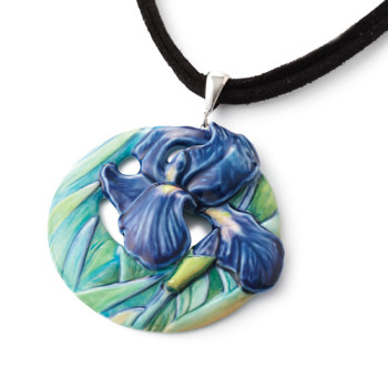 Van Gogh Iris Sculptured Porcelain Necklace